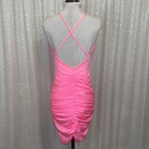 Hot Miami Styles Ruched Pink Mini - Picture 3 of 4